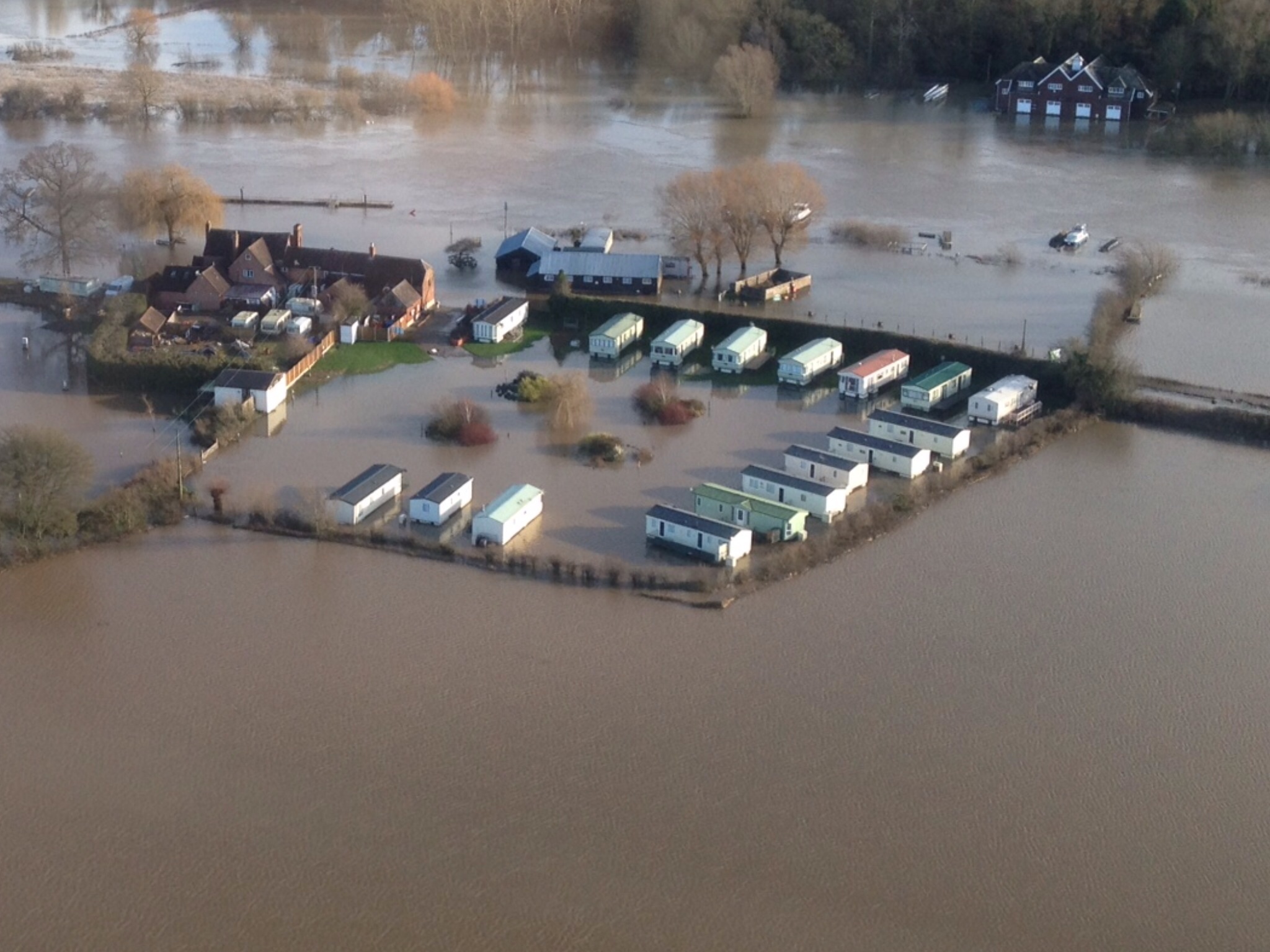 UK floods - caravan park