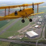 yellow tiger moth over Duxford